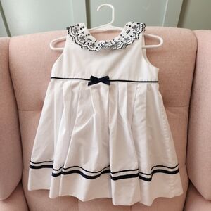 Sarah Louise England White 3 Or 3t Sailor Nautical Summer Smocked Kids Dress